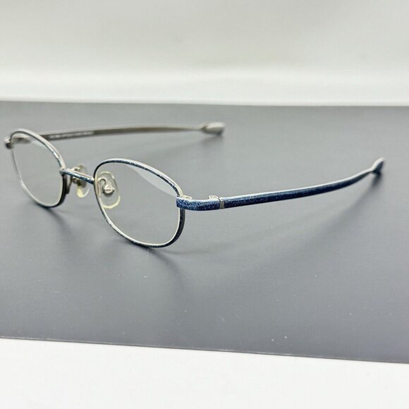 SELIMA OPTIQUE  Polka n A Very Small Eyeglasses Blue Glitter Chrome FRANCE 42-19 - Picture 6 of 16